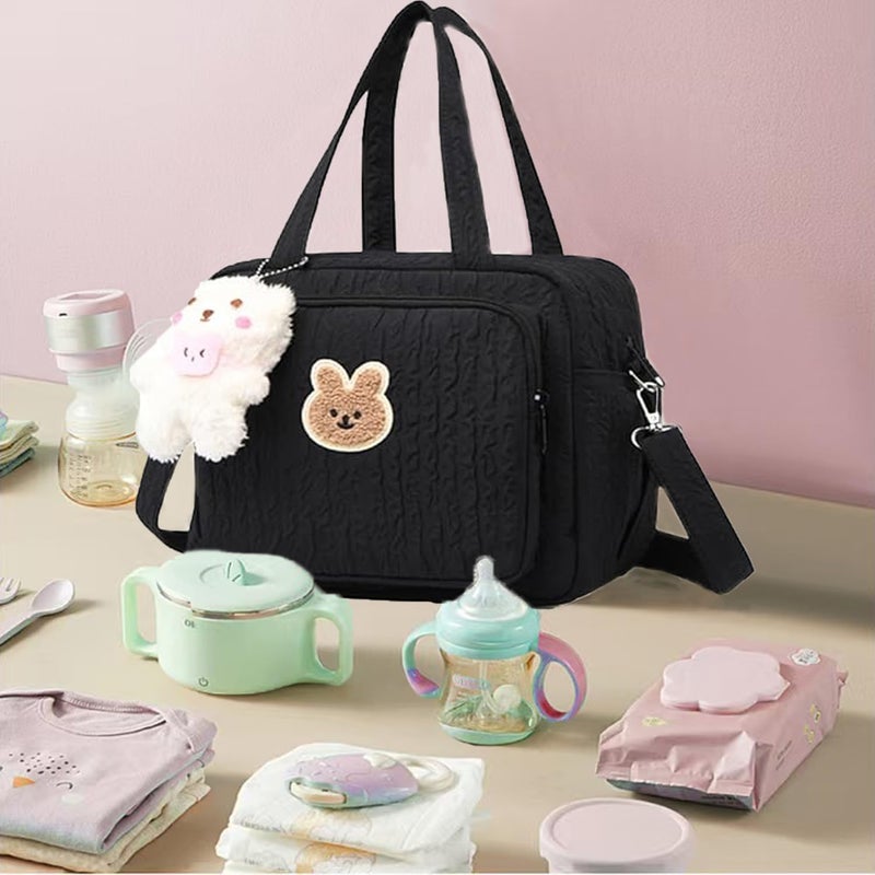 NIKUKY Baby Diaper Bag Tote, Cute Small Crossbody Nappy Mommy Bag, Lightweight Travel & Hospital Multifunction Storage Tote - Image 2